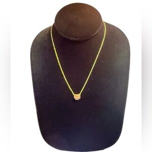 NWT Kendra Scott Rose Gold Necklace w/ Rose Gold Drusy Hexagon Pendant 18”